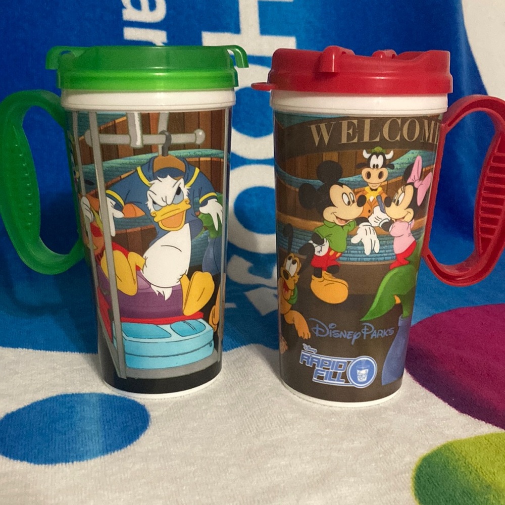 Reusable Disney Parks drink mugs 7”